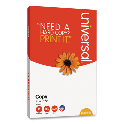 Copy Paper, 92 Bright, 20 Lb, 11 X 17, White, 500 Sheets-ream