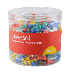 Colored Push Pins, Plastic, Assorted, 3-8", 400-pack