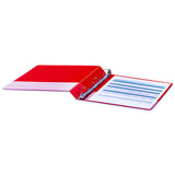 Economy Non-view Round Ring Binder, 3 Rings, 1" Capacity, 11 X 8.5, Red