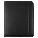 Leather Textured Zippered Padfolio With Tablet Pocket, 10 3-4 X 13 1-8, Black