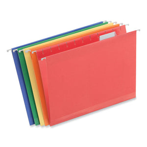 Deluxe Reinforced Recycled Hanging File Folders, Letter Size, 1-5-cut Tabs, Assorted, 25-box