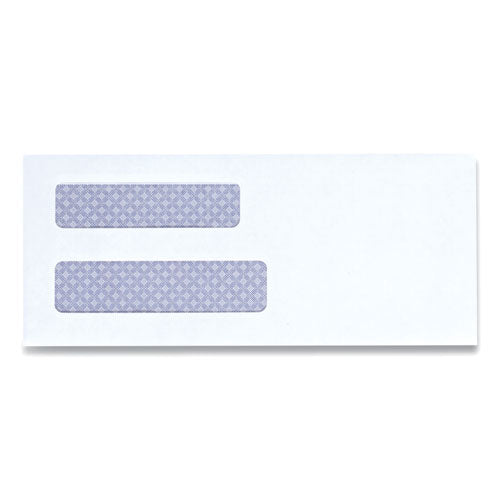 Double Window Business Envelope, #8 5-8, Square Flap, Self-adhesive, 3.63 X 8.63, 500-pack