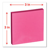 Self-stick Note Pads, 3 X 3, Assorted Neon Colors, 100-sheet, 12-pack