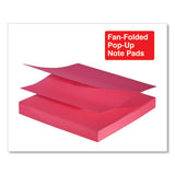 Fan-folded Self-stick Pop-up Notes, 3 X 3, Assorted Neon-yellow, 100sheet, 12-pk