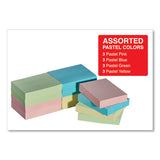 Self-stick Note Pads, 1 1-2 X 2, Assorted Pastel Colors, 100-sheet, 12-pack