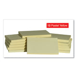 Self-stick Note Pads, 3 X 5, Yellow, 100-sheet, 12-pack