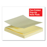 Fan-folded Self-stick Pop-up Note Pads, 3" X 3", Yellow, 90-sheet, 24-pack