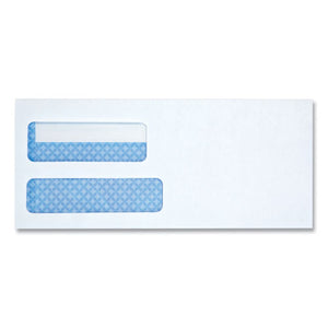 Double Window Business Envelope, #10, Square Flap, Gummed, 4.13 X 9.5, 500-box