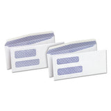 Double Window Business Envelope, #10, Square Flap, Self-adhesive, 4.13 X 9.5, 500-box