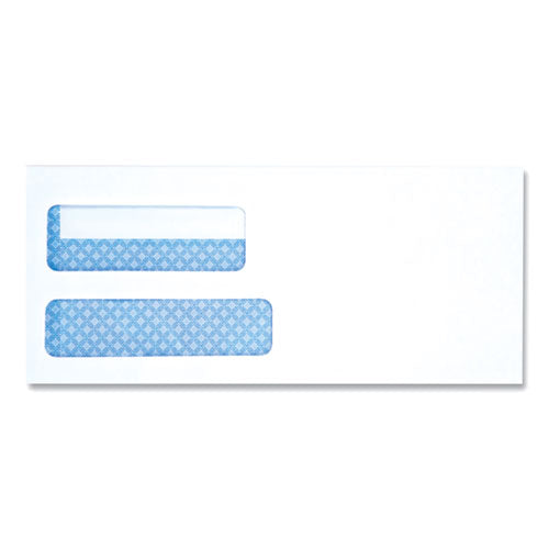 Double Window Business Envelope, #10, Square Flap, Self-adhesive, 4.13 X 9.5, 500-box