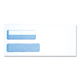 Double Window Business Envelope, #10, Square Flap, Self-adhesive, 4.13 X 9.5, 500-box