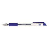 Comfort Grip Stick Gel Pen, Medium 0.7mm, Blue Ink, Clear Barrel, Dozen