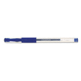 Comfort Grip Stick Gel Pen, Medium 0.7mm, Blue Ink, Clear Barrel, Dozen