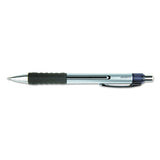 Comfort Grip Retractable Gel Pen, Medium 0.7mm, Black Ink, Silver Barrel, Dozen