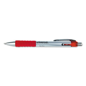 Comfort Grip Retractable Gel Pen, Medium 0.7mm, Red Ink, Silver Barrel, Dozen