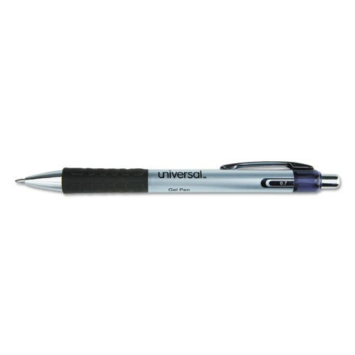 Comfort Grip Retractable Gel Pen, Medium 0.7mm, Black Ink, Silver Barrel, 36-set