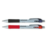 Comfort Grip Retractable Gel Pen, 0.7mm, Assorted Ink, Silver Barrel, 8-set