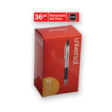 Comfort Grip Retractable Gel Pen, 0.7mm, Black Ink, Clear-black Barrel, 36-pack