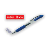 Comfort Grip Retractable Gel Pen, 0.7mm, Blue Ink, Clear-blue Barrel, 36-pack