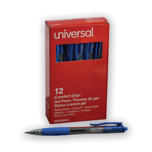 Comfort Grip Retractable Gel Pen, 0.7mm, Blue Ink, Translucent Blue Barrel, Dozen