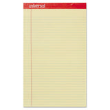 Perforated Ruled Writing Pads, Wide-legal Rule, 8.5 X 14, Canary, 50 Sheets, Dozen