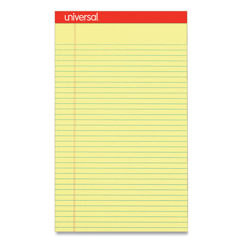Perforated Ruled Writing Pads, Wide-legal Rule, 8.5 X 14, Canary, 50 Sheets, Dozen