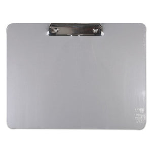 Plastic Brushed Aluminum Clipboard, Landscape, 1-2" Capacity, 11 X 8 1-2