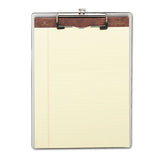 Plastic Brushed Aluminum Clipboard, Portrait, 1-2" Capacity, 8 1-2 X 11