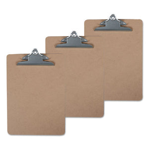 Hardboard Clipboard, 1" Capacity, 8 1-2 X 11, Brown, 3-pack
