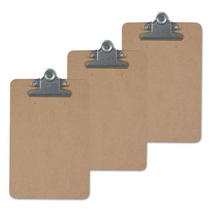 Hardboard Clipboard, 1" Capacity, Holds 8 1-2 X 14, Brown, 3-pk