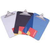 Plastic Clipboard W-high Capacity Clip, 1", Holds 8 1-2 X 12, Translucent Blue