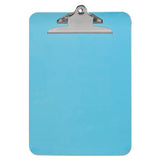 Plastic Clipboard W-high Capacity Clip, 1", Holds 8 1-2 X 12, Translucent Blue