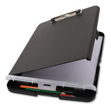 Storage Clipboard W-pen Compartment, 1-2" Capacity, 8 1-2 X 11, Black