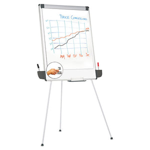 Tripod-style Dry Erase Easel, Easel: 44" To 78", Board: 29" X 41", White-silver