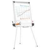 Tripod-style Dry Erase Easel, Easel: 44" To 78", Board: 29" X 41", White-silver