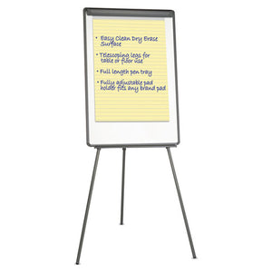 Tripod-style Dry Erase Easel, Easel : 44" To 78", Board: 29" X 41", White-black