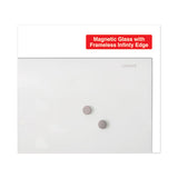 Frameless Magnetic Glass Marker Board, 48" X 36", White