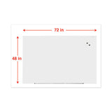 Frameless Magnetic Glass Marker Board, 72" X 48", White