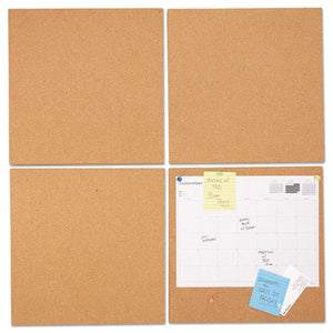 Cork Tile Panels, Brown, 12 X 12, 4-pack