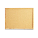 Cork Board With Oak Style Frame, 36 X 24, Natural, Oak-finished Frame