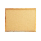 Cork Board With Oak Style Frame, 48 X 36, Natural, Oak-finished Frame