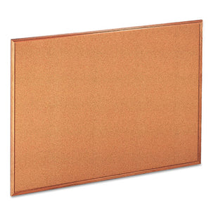 Cork Board With Oak Style Frame, 48 X 36, Natural, Oak-finished Frame