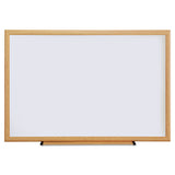 Dry Erase Board, Melamine, 36 X 24, Oak Frame
