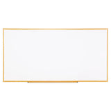 Dry-erase Board, Melamine, 96 X 48, White, Oak-finished Frame