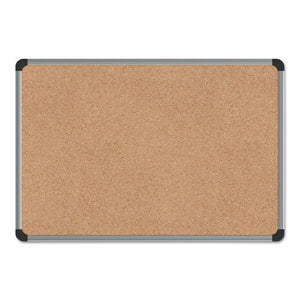 Cork Board With Aluminum Frame, 24 X 18, Natural, Silver Frame