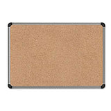 Cork Board With Aluminum Frame, 36 X 24, Natural, Silver Frame