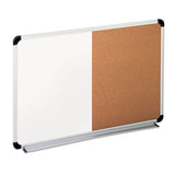 Cork-dry Erase Board, Melamine, 24 X 18, Black-gray Aluminum-plastic Frame