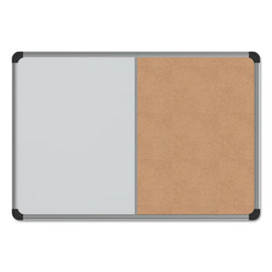 Cork-dry Erase Board, Melamine, 24 X 18, Black-gray Aluminum-plastic Frame