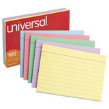 Index Cards, 4 X 6, Blue-salmon-green-cherry-canary, 100-pack