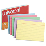Index Cards, 5 X 8, Blue-salmon-green-cherry-canary, 100-pack